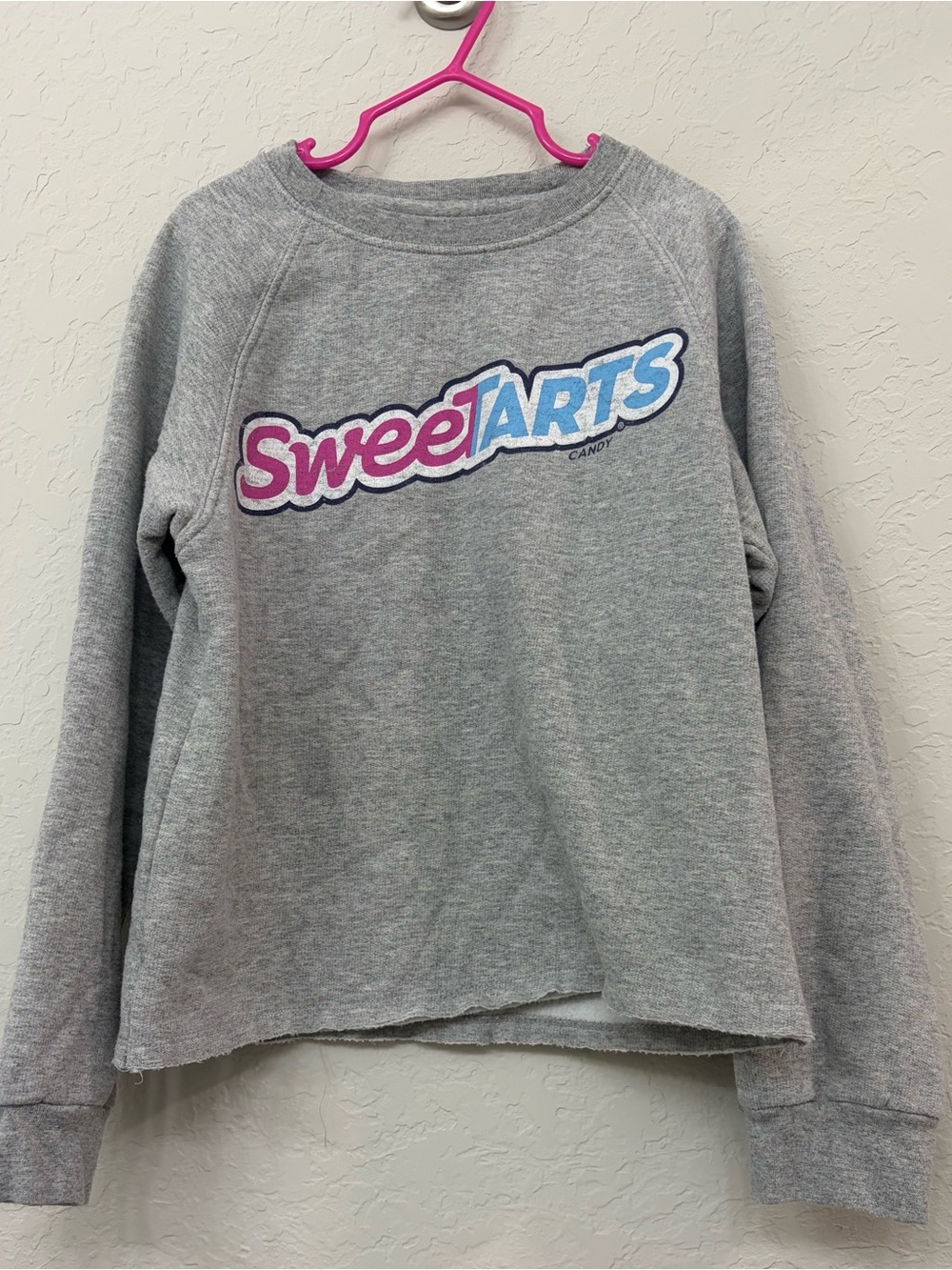 SweetTarts Girls Gray Fleece Graphic Sweatshirt Size 10 Cozy Pullover